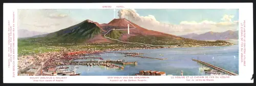 Klapp-AK Neapel, Panorama mit Hafen und Vesuv, Vulkan