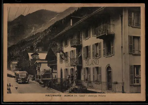 AK Macugnaga-Borca, Hotel-Albergo Milano