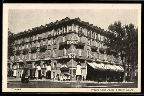 AK Torino, Piazza Carlo Felice e Hotel Ligure