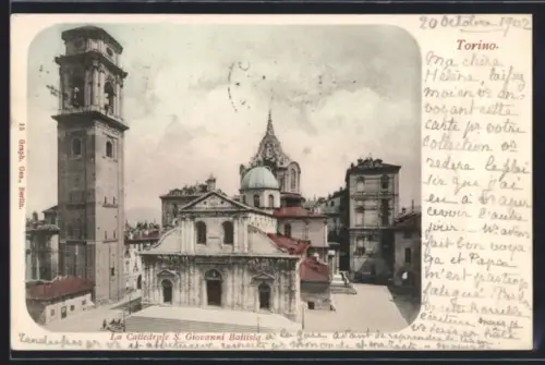 AK Torino, La Cattedrale di S. Giovanni Battista e il campanile
