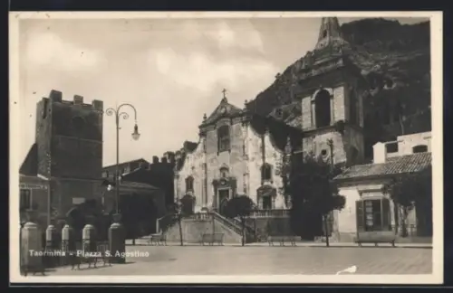AK Taormina, Piazza S. Agostino con chiesa e torre