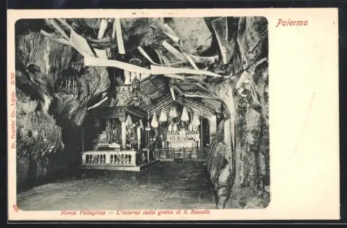 AK Palermo /Monte Pellegrino, L`interno della grotta di S. Rosalia