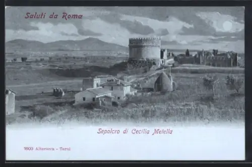 AK Roma, Sepolcro di Cecilia Metella sotto la luna