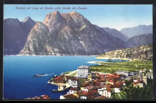 AK Torbole /Lago di Garda, Vista della strada del Ponale e paesaggio montano
