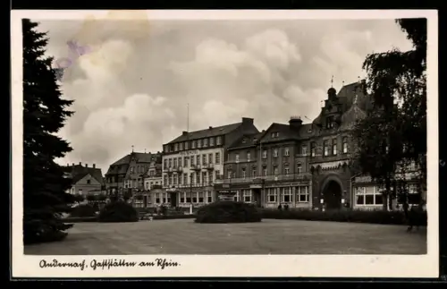 AK Andernach, Gaststätten am Rhein mit Grünanlagen