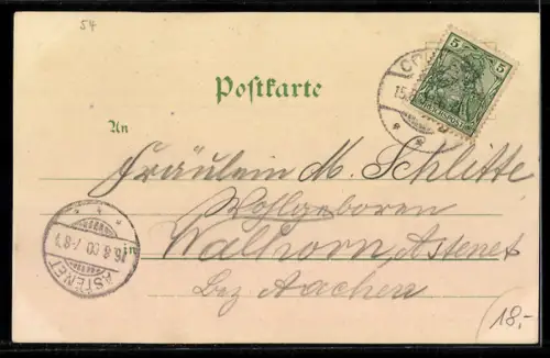 Lithographie Coblenz, Göben Platz