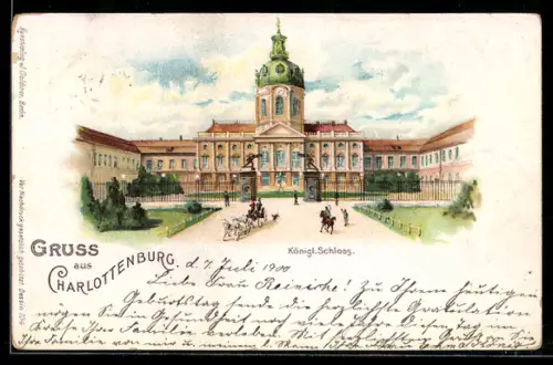 Lithographie Berlin-Charlottenburg, Kgl. Schloss