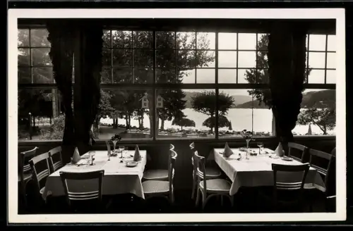 AK Neustadt am See, Hotel Titisee, Speiseraum mit Blick zum See, Inh. Wolf