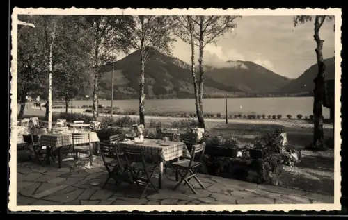 AK Schliersee, Aussenbereich im Kaffee Milchhäusl