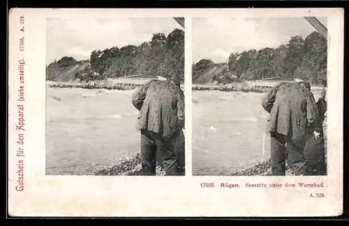 AK Sassnitz /Rügen, Teilansicht des Ortes unter dem Warmbad