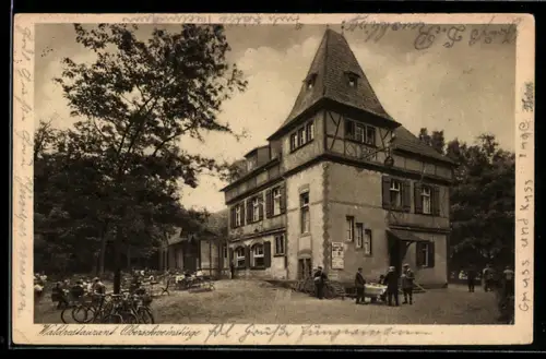AK Frankfurt-Sachsenhausen, Gasthaus Waldrestaurant Oberschweinstiege, Inh. Max Blau