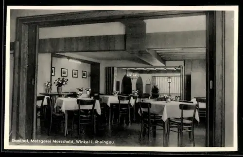AK Winkel i. Rheingau, Gasthof Merscheid, Speisebereich für Gäste