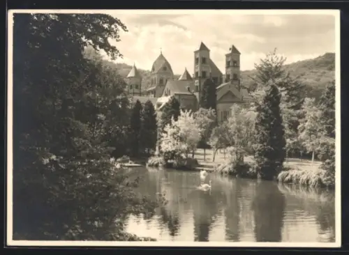 AK Maria Laach, Partie aus dem Klostergarten
