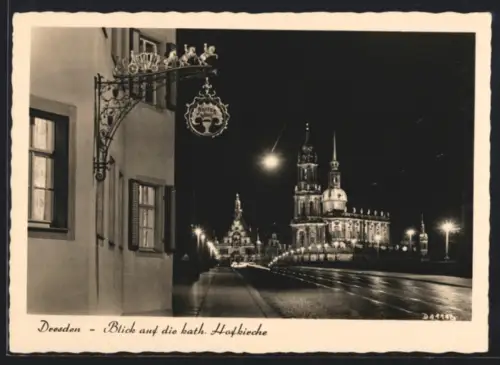 AK Dresden, Blick auf die kath. Hofkirche