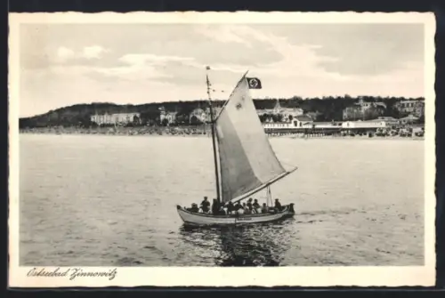 AK Zinnowitz, Segelboot mit flagge