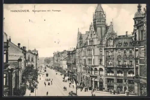 AK Hannover, Georgstrasse mit Passage