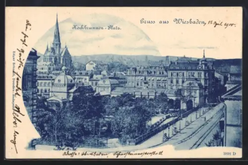 AK Wiesbaden, Hochbrunnen-Kolonnade