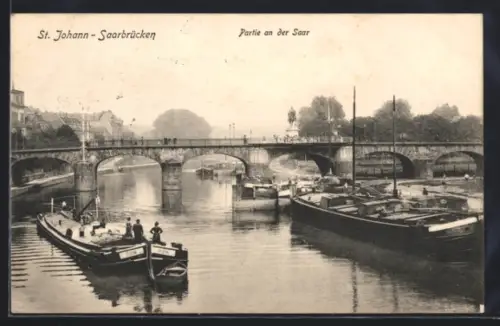 AK St. Johann-Saarbrücken, Partie an der Saar