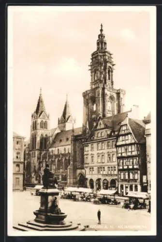 AK Heilbronn a. N., Ortspartie vor der Kilianskirche