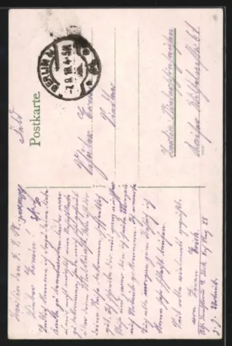 AK Aachen, Ortspartie mit Rathaus und Springbrunnen