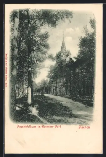 AK Aachen, Aussichtsturm im Aachener Wald