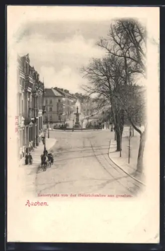 AK Aachen, Kaiserplatz von der Heinrichsallee aus gesehen