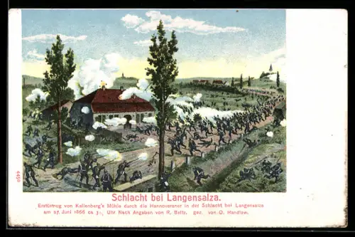 AK Langensalza, Schlacht um 1866
