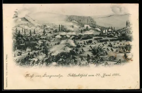 AK Langensalza, Schlachtfeld vom 27. Juni 1866