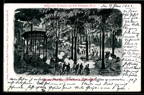 AK Kampf im Burggarten 1866