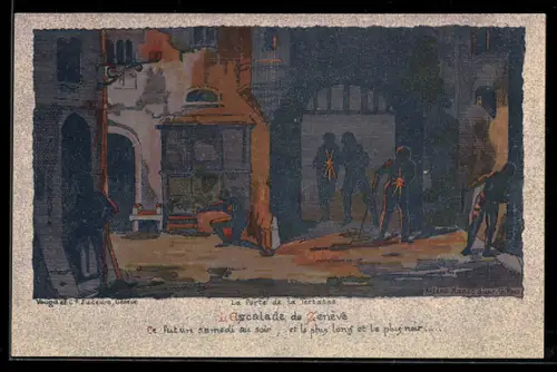Künstler-AK Escalade de Geneve, Ce futun samedi au soir