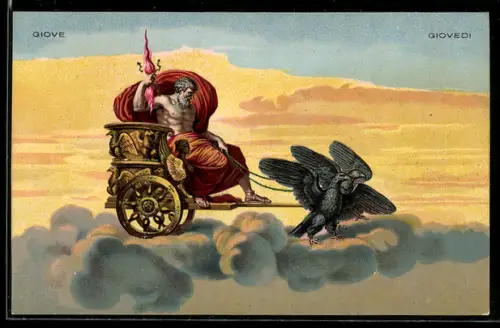 AK Jupiter im Streitwagen gezogen von Adlern