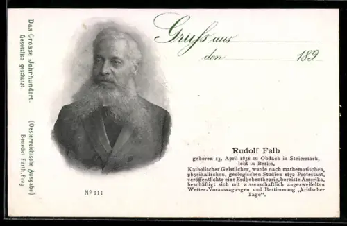 AK Rudolf Falb, katholischer Geistlicher und Wissenschaftler