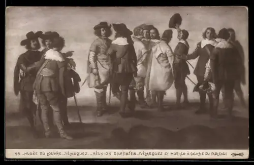 AK Musee du Louvre Vélasquez, Réunion d`Artistes