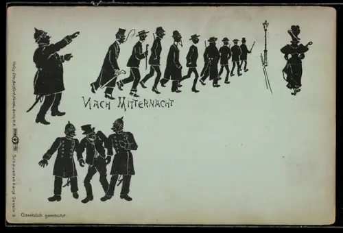 AK Polizisten und Männer nach Mitternacht