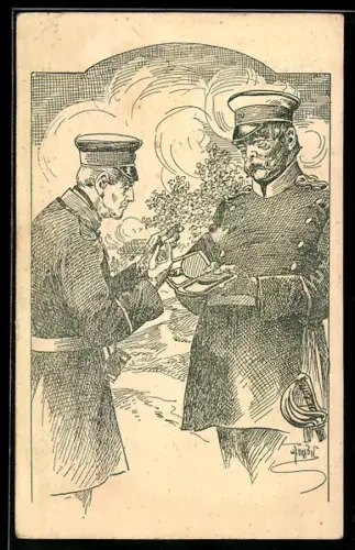 AK Fürst Bismarck und Moltke in der Schlacht bei Königgrätz am 3.7.1866