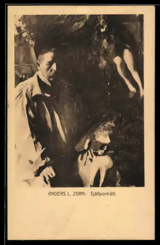 AK Selbstportrait von Maler Anders L. Zorn
