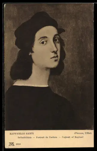 Künstler-AK sign. Raffaello Santi: Selbstbildnis des Malers