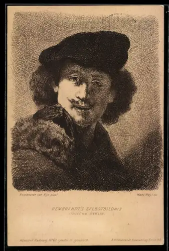 AK Selbstportrait von Rembrandt van Rijn