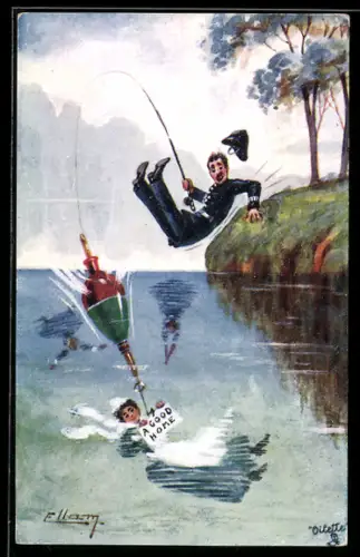 AK Polizist wird beim Angeln vom Ufer ins Wasser gerissen