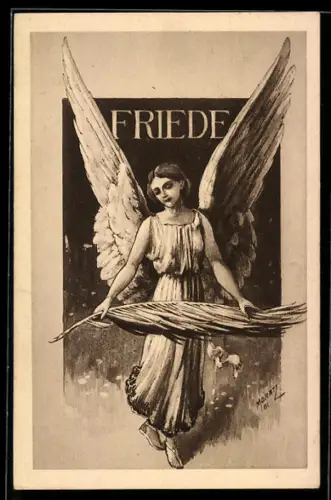 Künstler-AK sign.: Moratz, Friedensengel