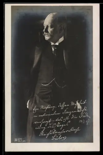 AK Reichskanzler Fürst Bernhard von Bülow im Portrait