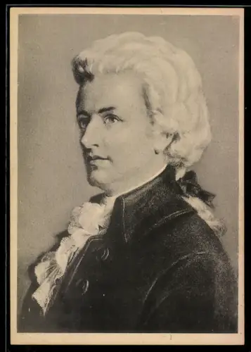 AK Portrait von Komponist Wolfgang Amadeus Mozart im Halbprofil