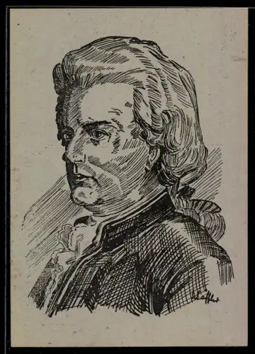 AK Wolfgang Amadeus Mozart in Anzug