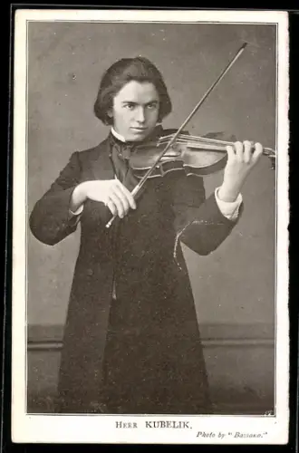 AK Portrait von Geiger und Komponist Kubelik mit Violine