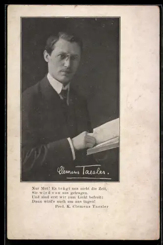 AK Portrait Prediger Clemes Taesler