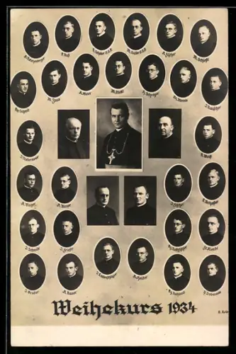 AK Portraits der Teilnehmer am Weihekurs 1934