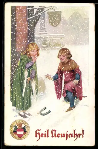 Lithographie Heil Neujahr!, Bund Deutscher Österreicher, Ostmark