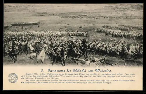 AK Schlacht bei Waterloo 1815, Rückzug der Truppen Wellingtons