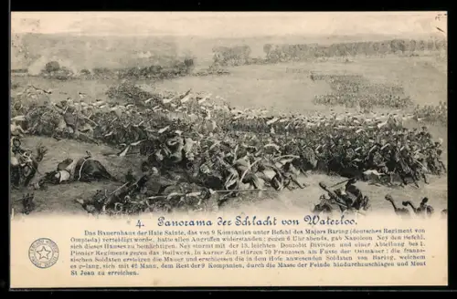 AK Schlacht bei Waterloo 1815, Verteidigung des Bauernhauses Haie Sainte