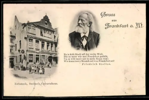 AK Frankfurt a. M., Rebstock, Friedrich Stolze`s Geburtshaus